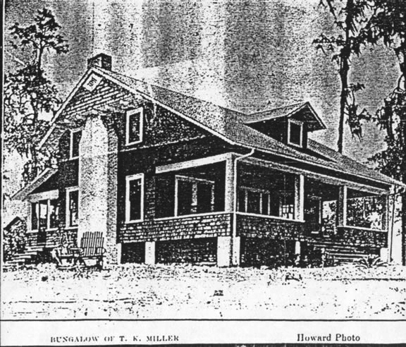 An article about the home, now owned by T.K. Miller appeared in the 1913 issue of the Orange County Citizen. A portion of the article read: “Beautiful grounds of T.K. Miller's Lake Highland property. This is easily one of the sunniest, airest [sic] places about Orlando. It comprises 23 acres of beautiful sloping grounds to Lake Highland and is so situated that it can never be encroached upon. It overlooks several lakes and the sunset views are gorgeous. It is an ideal place for one who loves nature in her best moods, being located about a mile from the court house and a real preserve of the natural long leafed pine.”