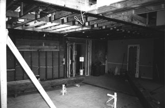 The kitchen during construction.