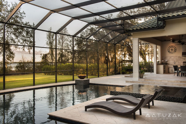 Custom home with Pool and waterfall and greenhouse, atrium in Florida